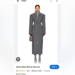 Helsa Gray Wool Blend Topcoat for Women